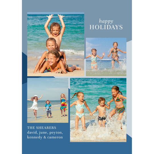 Color Block Flat Holiday Photo Cards